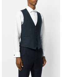 Темно-синий шерстяной жилет от Lardini