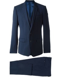 Темно-синий шерстяной костюм-тройка от Dolce & Gabbana