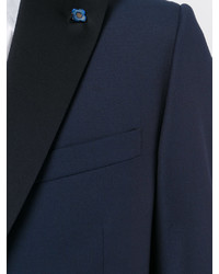 Темно-синий шерстяной костюм от Lardini