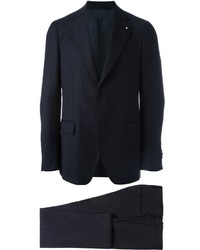 Темно-синий шерстяной костюм от Lardini