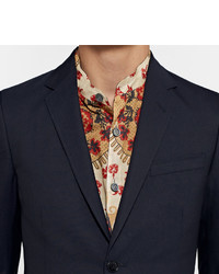 Темно-синий шерстяной костюм от Gucci