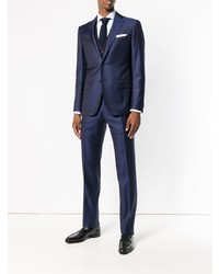 Темно-синий шерстяной костюм от Caruso