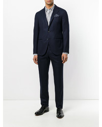 Темно-синий шерстяной костюм от Caruso