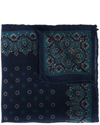 Темно-синий шерстяной нагрудный платок от Canali