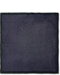 Темно-синий шерстяной нагрудный платок от Brioni