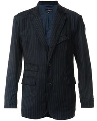 Мужской темно-синий шерстяной пиджак в вертикальную полоску от Engineered Garments