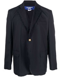 Мужской темно-синий шерстяной пиджак в вертикальную полоску от Junya Watanabe
