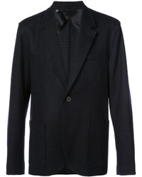 Мужской темно-синий шерстяной пиджак в вертикальную полоску от Lanvin