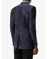 Мужской темно-синий шерстяной пиджак с принтом от Burberry