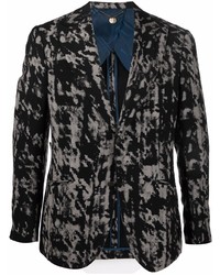 Мужской темно-синий шерстяной пиджак с принтом от Maurizio Miri