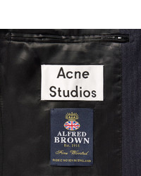 Мужской темно-синий шерстяной пиджак с узором "в ёлочку" от Acne Studios
