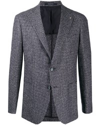 Мужской темно-синий шерстяной пиджак с узором "гусиные лапки" от Tagliatore