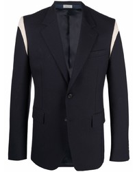 Мужской темно-синий шерстяной пиджак от Alexander McQueen