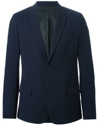 Мужской темно-синий шерстяной пиджак от AMI Alexandre Mattiussi