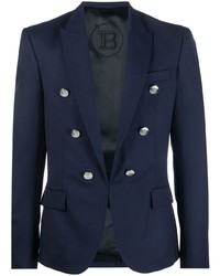Мужской темно-синий шерстяной пиджак от Balmain