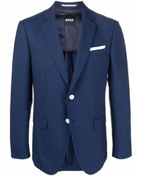 Мужской темно-синий шерстяной пиджак от BOSS