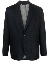 Мужской темно-синий шерстяной пиджак от Brioni