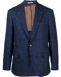 Мужской темно-синий шерстяной пиджак от Brunello Cucinelli