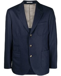 Мужской темно-синий шерстяной пиджак от Brunello Cucinelli