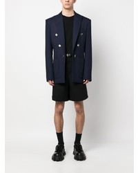 Мужской темно-синий шерстяной пиджак от Balmain