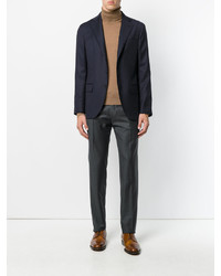 Мужской темно-синий шерстяной пиджак от Caruso