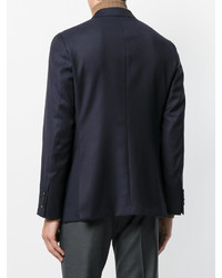 Мужской темно-синий шерстяной пиджак от Caruso