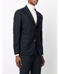 Мужской темно-синий шерстяной пиджак от Eleventy