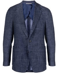 Мужской темно-синий шерстяной пиджак от Canali