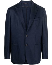 Мужской темно-синий шерстяной пиджак от Canali