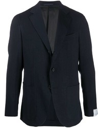 Мужской темно-синий шерстяной пиджак от Caruso