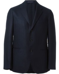 Мужской темно-синий шерстяной пиджак от Caruso