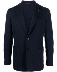 Мужской темно-синий шерстяной пиджак от Colombo