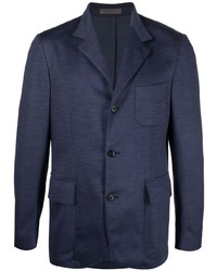 Мужской темно-синий шерстяной пиджак от Corneliani