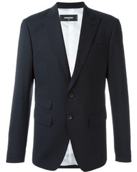 Мужской темно-синий шерстяной пиджак от DSQUARED2