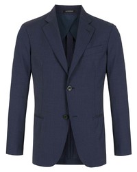 Мужской темно-синий шерстяной пиджак от Emporio Armani
