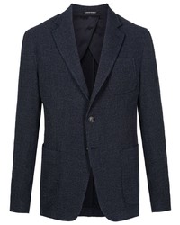 Мужской темно-синий шерстяной пиджак от Emporio Armani
