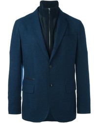Мужской темно-синий шерстяной пиджак от Ermenegildo Zegna