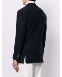 Мужской темно-синий шерстяной пиджак от Kiton