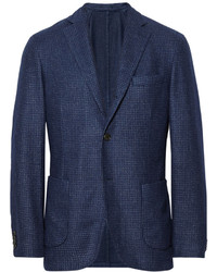Мужской темно-синий шерстяной пиджак от Incotex