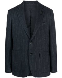 Мужской темно-синий шерстяной пиджак от Lardini