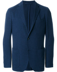 Мужской темно-синий шерстяной пиджак от Lardini