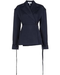 Женский темно-синий шерстяной пиджак от Loewe