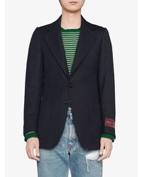 Мужской темно-синий шерстяной пиджак от Gucci