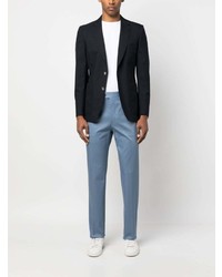 Мужской темно-синий шерстяной пиджак от FURSAC