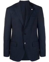 Мужской темно-синий шерстяной пиджак от Luigi Bianchi Mantova