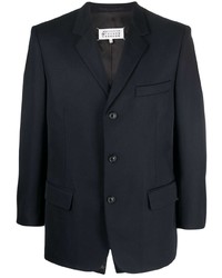 Мужской темно-синий шерстяной пиджак от Maison Margiela