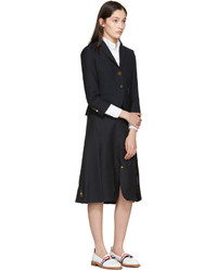 Женский темно-синий шерстяной пиджак от Thom Browne