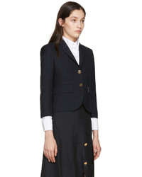 Женский темно-синий шерстяной пиджак от Thom Browne