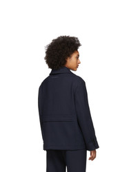 Женский темно-синий шерстяной пиджак от MM6 MAISON MARGIELA