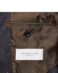 Мужской темно-синий шерстяной пиджак от Richard James